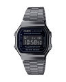 Casio General Vintage Grey Ion plated Resin Digital Square Grey Ion Plated Stainless Steel Bracelet Watch-A168WGG-1BDF. 