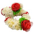 ARTIFICIAL GAJRE FLOWER KANGAN BANGLES IN RED - ARTIFICIAL FLOWER HAND GAJRA FOR WEDDINGS. 