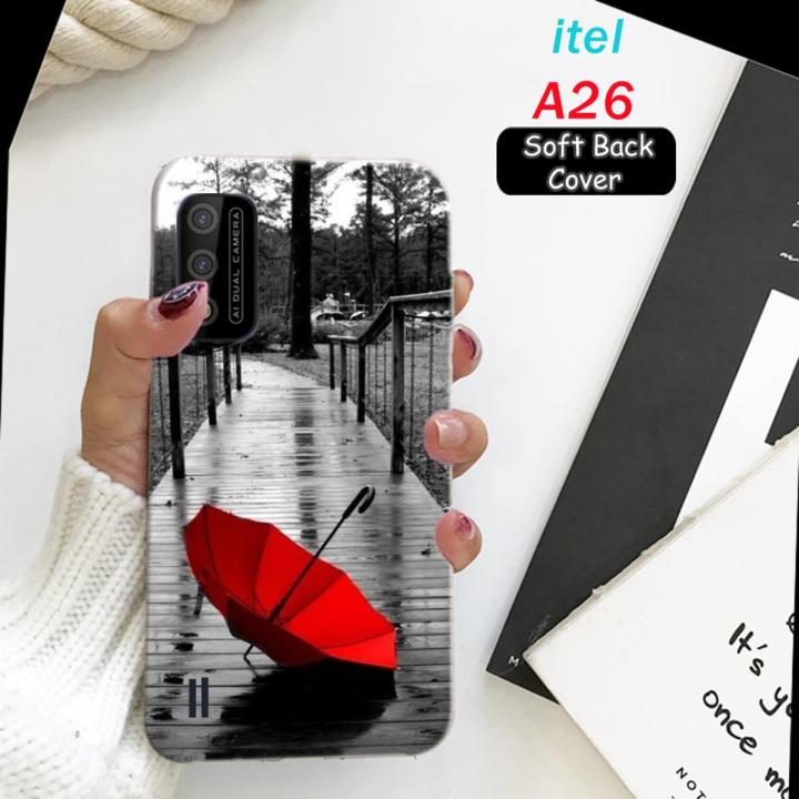 Itel A26 Soft Silicone Pouch Cover - Flexible, Digital Print, Full Button Access