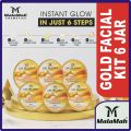 MALAMAH DR BLUSH ULTRA HD GLOW GOLD FACIAL KIT FOR FACE FRESHNESS, FRECKLES, ANTI WRINKLES AND DARK CIRCLES SPECIAL EDITION  6 JAR PACK 100G EACH. 