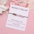 Anxiety Relief Bracelet Rose Quartz Healing Crystals Bracelet Stress Relief Jewelry Women Men Friendship Stress Relief Bracelet. 