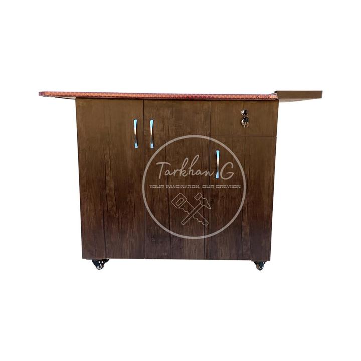 Iron Stand Straight With Storage Cabinet With Wheels