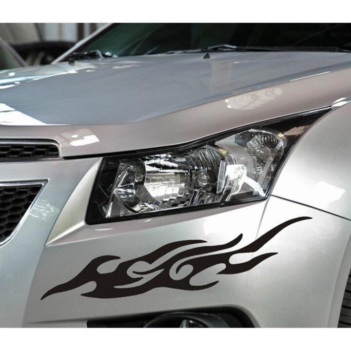 2 PCS (Black) Flames Stickers for Car, Bike, etc. Waterproof Vinyl Sticker Fire Flame, Auto Styling