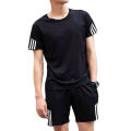 Men,s Gyms T Shirts And Shorts Two Piece Tracksuit Quick Dry Breatheable Sets For Workout Running Tennis. 