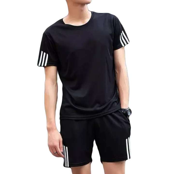 Men,s Gyms T Shirts And Shorts Two Piece Tracksuit Quick Dry Breatheable Sets For Workout Running Tennis