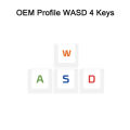 WASD Arrow 4 Keys OEM Cherry Profile Keycaps Mechanical Keyboard PSP Customized Gaming Dye-Subbed White Keycap For MX Swtich. 