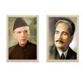 Set of 2 Frames Quaid E Azam, ilama Iqbal, Picture Frame Pakistan Wall Décor Wall Scenery Wall Art Home Design Home Artwork Decoration for Living Room, Bedroom. 