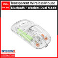 New Transparent Wireless+bluetooth Dual-mode Rechargeable Mouse. 