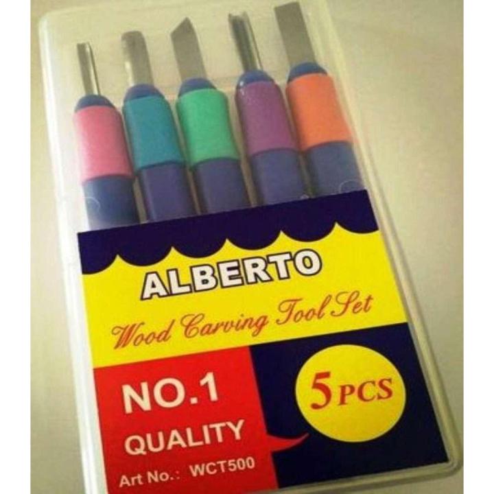 Wood Carving Tool Set for Artists - 5pcs - Multicolour