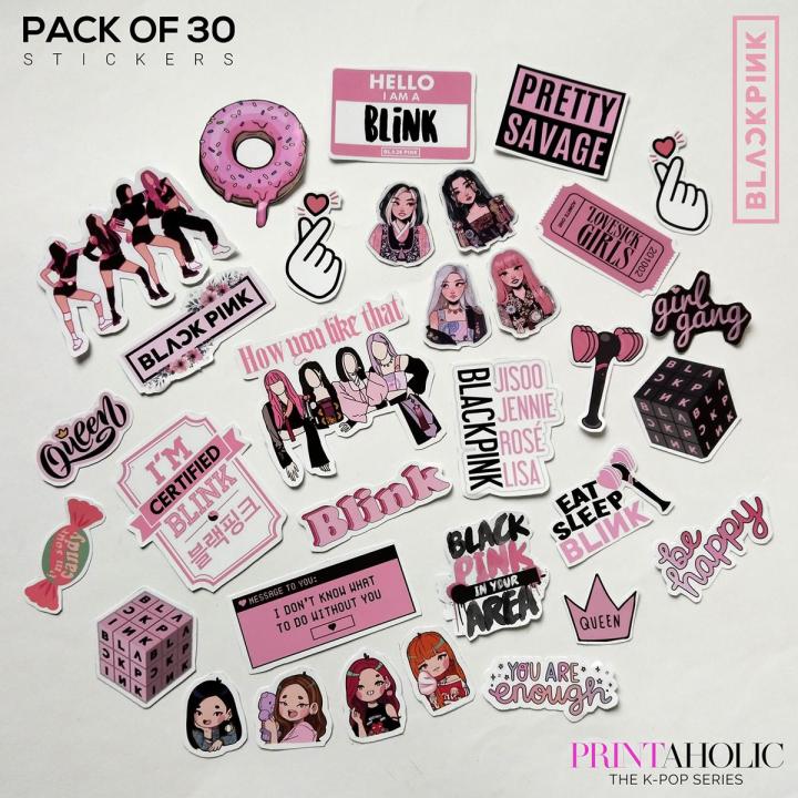 Black pink 30 Cut Out Stickers Pack available, Black Pink, BTS, KPOP, STRAY KIDS, SEVENTEEN, Fully Customized Perfect Gift For Army