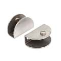 4 PCS D Shaped Stainless Steel Glass Shelf Brackets With Screws,Semicircle Adjustable Stainless Steel Glass Cabinet Clips 2 Sizes Available (6-10mm),(8-12mm).. 