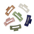 Pack of 4 Matte Transparent and Matte Solid Girls Hair Claws Rectangle Hair Clips for Women Simple Elegant Hair Accessories (Multi Colors). 