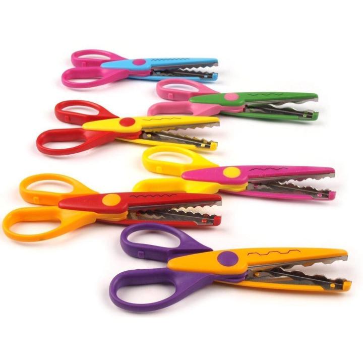 Artfinesse Zig Zag Scissors for Designing Paper,Cards Scrapbook Art and Craft (Set of 6 Pieces) Multicolored