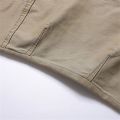 Mens Cargo Trousers in Beige color with Elastic Waist Multi-Pocket Joggers Bottoms Casual Smart Sports Pants. 