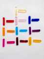 15 Glass Crystal Transparent Multicolor 20mm Square Tube Beads for DIY, Jewelry Making, Crafting – 20mm Long Stick Shape Beads | 28 pcs Mix Set. 