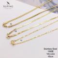 TTM-N7116 Xuping jewelry wholesale hip hop men jewelry ladies jewelry chain 14K gold plated stainless steel necklace. 