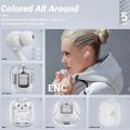 Air31 Wireless Earbuds, Bluetooth Headphones with ENC Noise Canceling Translucent Earphones, HiFi Dual Stereo Microphone Mini in-Ear Earbuds Touch Control with Charging Case and LED Digital Display. 