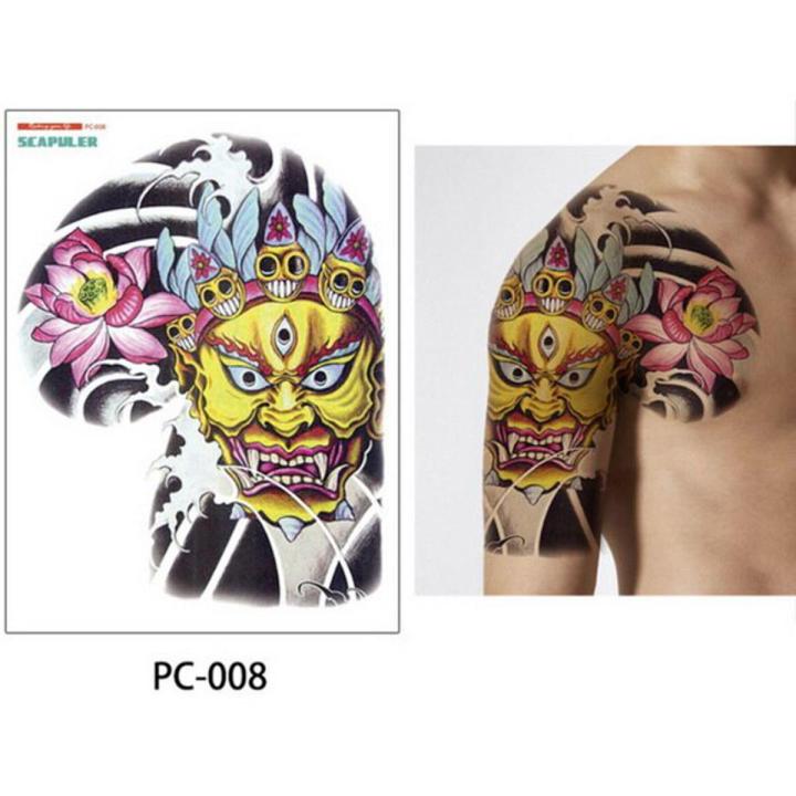 Large Shoulder Half Arm Tattoo Scapular Sticker full back Flower butterfly Dragon Lotus Buddha designs Temporary Body Art Tattoo