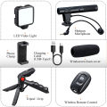 Vlogging Kit for Iphone Android Video Vlog Kits Phone Tripod Phone Holder Led Light and Shotgun Microphone for Phone Camera Vlogging Kit with Led Light & Mic 5 in 1 Vlogging Kit with Tripod Stand Wireless Bluetooth Remote For TikTok & YouTube Videos. 