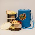 Hot and cool insulated Stainless steel and stylish Travel and picnic purpose Big 3 Containers Lunch Box  (4.5 LTR CAPACITY). 