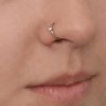nose ring nathli with white stone zircon made by pure silver with box. 