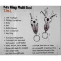 7 in 1 Keychain Multitool with Led Light for Outdoor and Emergency activity - Durable Steel. 