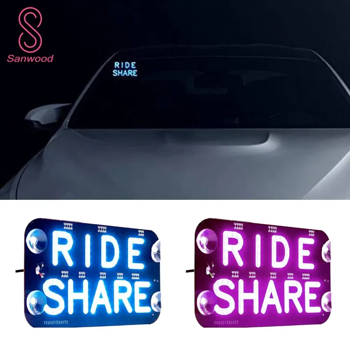 Front Windshield Led Sign Super Bright Car Led Sign with 1.5m Cable Red Blue Glow Usb Powered Ideal for Rideshare Drivers in Southeast Asia Ride Share Car Led Sign