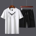 Black Panther Pendent Printed Multi Colors Tracksuit Cotton Fabric T-Shirt & Short for Summer Elegant Suits Gym Track Suit T shirts shorts Casual Wear for Men/Girls/Women. 