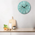 Wall Clock - Teal Green Wall Clocks Battery Operated Silent Non-Ticking - Turquoise Clock Decorative for Patio Office Easy to Use 25cmx25cm. 