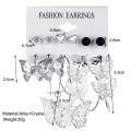 Kpop Gold Plated Silver Color Asymmetric Acrylic Pearl Butterfly Earring For Women Female Pendant Stud Earrings Kpop Jewelry Kit. 