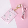 Cute Cherry Blossom Lanyard Card Holder student bus Card Case with Neck Strap Staff ID Business Card Holder Photo Badge Holder. 