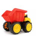 VROOMS & WHEELS Plastic Construction Dumper Truck Push and Go Toy with Moveable Dump Box for Kids, Hand Operated Engineering Vehicle for Boys & Girls, Multicolor, 3+Years. 