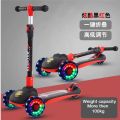 Ferrari Scooty For Kids 3 Wheel Foldable Adjustable Scooter With LED Lights Ferrari Kickboard Heavy Duty For 3to12 Years Kids. 