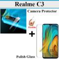 Realme C3 Tempered Glass Screen Protector Polish Glass + Back Camera 9H Gorilla Flexible Protector For Realme C3. 