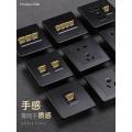 Hanton black retro creative lever switch panel golden button five-hole socket Nordic industrial style minimalist 86. 