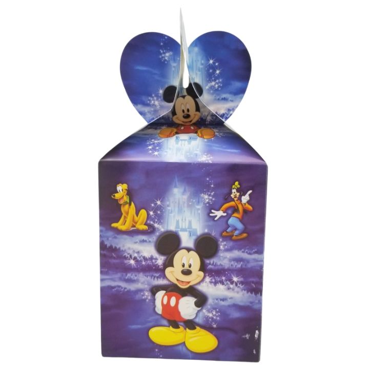 Mickey Mouse Goody Box - 7 x 4 Inch - Gift Box - Mickey Mouse Themed Party - Blue - Boys - Pack Of 10