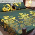 manhas shop High Quality Fine Soft Cotton Unique Designed Bedsheet 3 Piece Bed Set Double Bed Printed 3D Crystal Cotton King Size Bedsheet. 