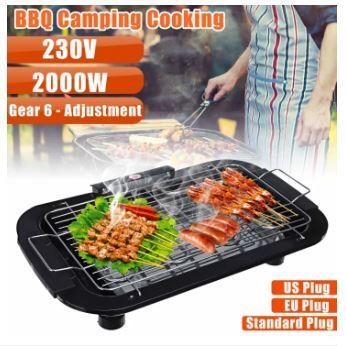 Chefman Electric Smokeless Indoor Grill w/Non-Stick Cooking Surface & Adjustable Temperature Knob from Warm to Sear for Customized BBQ Grilling, Dishwasher Safe Removable Water Tray, Black