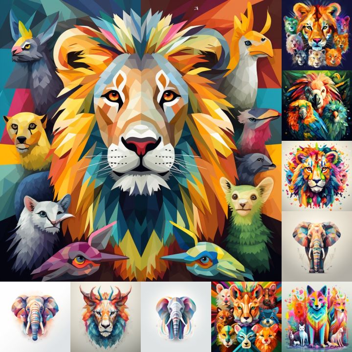 DIY 5D Diamond Painting Kit Cartoon Animal Headshot- Perfect Gift for ...