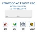KENWOOD Non-Inverter  AC | 1.5 Ton |  Model e-NOVA Pro KEN-1876S  |  Latest Model 2025 Fast Cool | Gold Fin | Eco Friendly R-410 Gas | 100% Copper Condenser. 