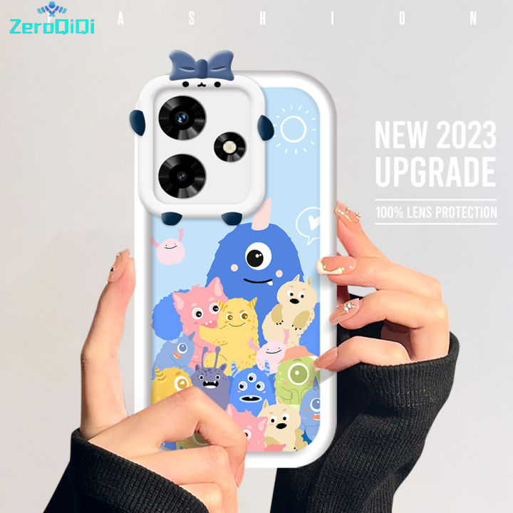 ZeroQiQi for Infinix Hot 30 Play Back Cover Cute Plush Toy Monster Lens Phone Case Thin Soft Drop Resistant Protective Cover