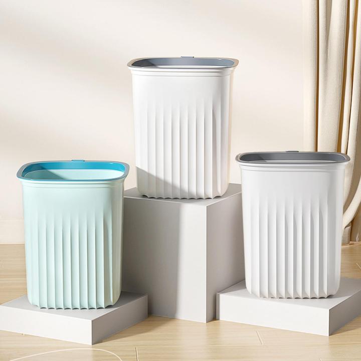 Waste Bin Striped Texture Rubbish Collection Kitchen Garbage Basket