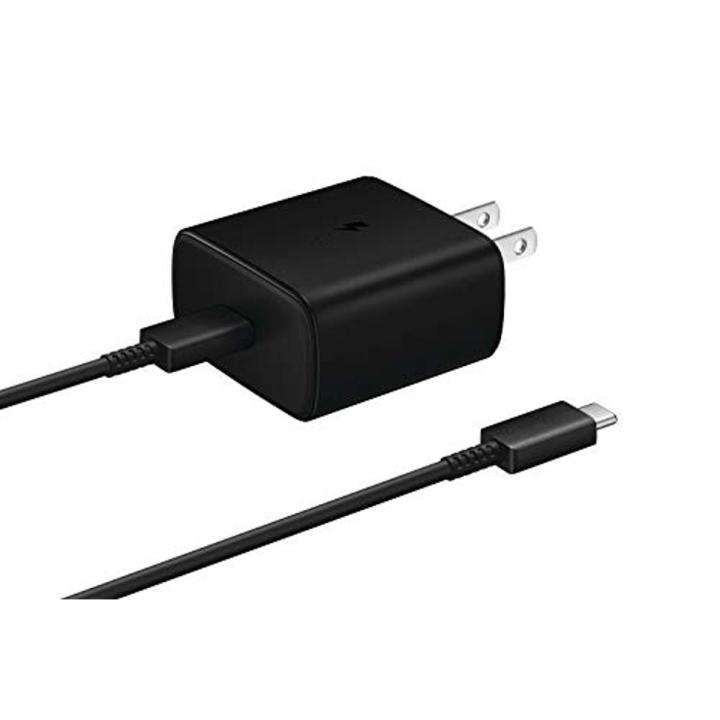 Samsung 45W USB-C Super Fast Charging Wall Charger for Galaxy S22, Galaxy S21, Galaxy S20, Note20 Models - Black , 45W TA w/ Cable, Black