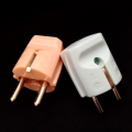 2 Pcs European 2-Pin Electrical Plug, 2 Pin Plug Shoe Switch Male Plug For Generators. 