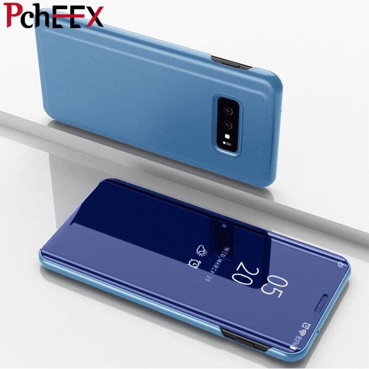 For Samsung Galaxy Note 20 Ultra Phone Case, Smart Clear View Cover Flip Stand Mirror Casing