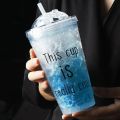 Attractive Acrylic Frosty Mason Jar Ice Cup with Straw and Lid Freezing Gel for Juice 350 ML. 
