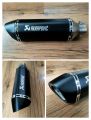 AKE - Motorcycle Akrapovic Matt Black Muffler Exhaust Silencer Loud Sound AKE99 For Heavy Bikes Matt Black with Engraved Monogram. 