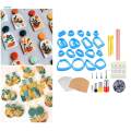 Polymer Clay Set of 130, Polymer Clay Earrings Clay with Earring Accessories and Punch Tool for Polymer Clay Jewelry Making DIY. 