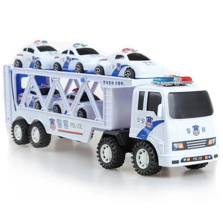 Police Truck loader Toy (Cars included) Friction power