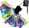 GDEALER Solar Outdoor String Lights 20ft 30 LED Water Drop Solar String Fairy Waterproof Lights Christmas Lights Solar Powered String lights for Garden, Patio, Yard, Home, Christmas Tree, Parties. 